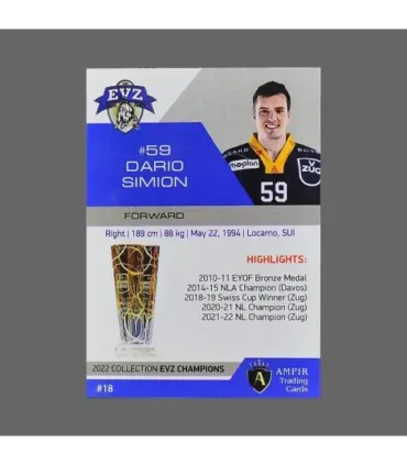 2022 AMPIR EVZ Champions #18 Dario Simion   | AMPIR Trading Cards