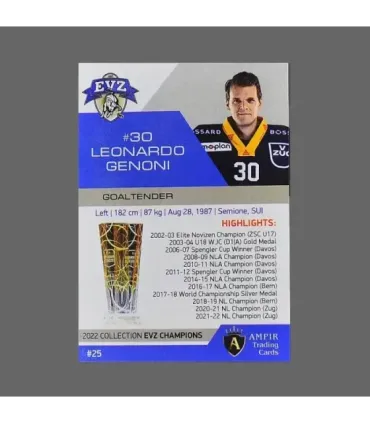 2022 AMPIR EVZ Champions #25 Leonardo Genoni  GK | AMPIR Trading Cards