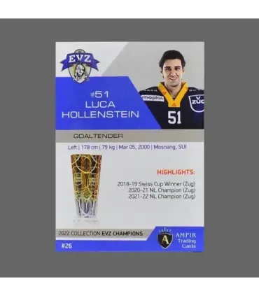 2022 AMPIR EVZ Champions #26 Luca Hollenstein  GK | AMPIR Trading Cards