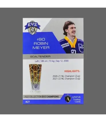 2022 AMPIR EVZ Champions #27 Robin Meyer  GK | AMPIR Trading Cards