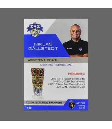 2022 AMPIR EVZ Champions #30 Niklas Gällstedt   | AMPIR Trading Cards