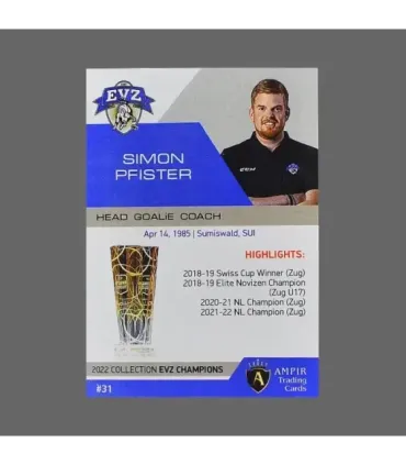 2022 AMPIR EVZ Champions #31 Simon Pfister   | AMPIR Trading Cards