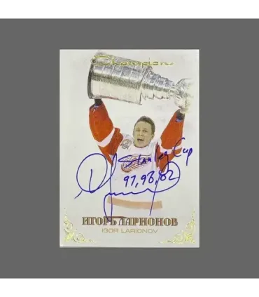 2022 AMPIR Stanley Cup Champions #01 Igor Larionov  (Detroit Red Wings) «Stanley Cup» autograph 3/3 | AMPIR Trading Cards