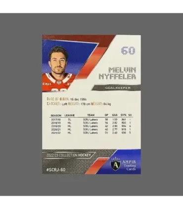 2022/23 AMPIR Hockey #SCRJ-60 Melvin Nyffeler (SCRJ Lakers)  | AMPIR Trading Cards