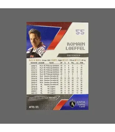 2022/23 AMPIR Hockey #FRI-55 Romain Loeffel  (HC Fribourg-Gottéron)  | AMPIR Trading Cards