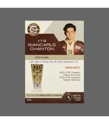 2023 AMPIR Geneve-Servette Champions #14 Giancarlo Chanton   | AMPIR Trading Cards