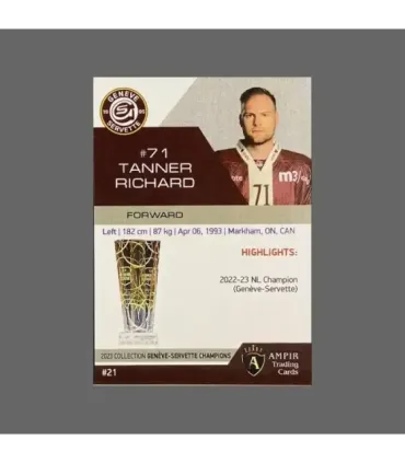 2023 AMPIR Geneve-Servette Champions #21 Tanner Richard   | AMPIR Trading Cards