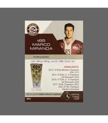 2023 AMPIR Geneve-Servette Champions #24 Marco Miranda   | AMPIR Trading Cards