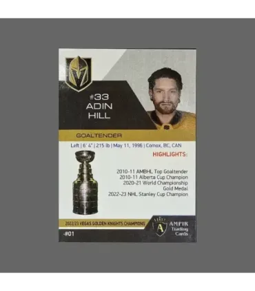 2023 Vegas Golden Knights Champions #VEG01 Adin Hill   | AMPIR Trading Cards