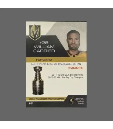 2023 Vegas Golden Knights Champions #VEG04 William Carrier   | AMPIR Trading Cards