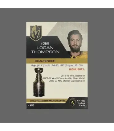 2023 Vegas Golden Knights Champions #VEG06 Logan Thompson   | AMPIR Trading Cards