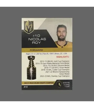 2023 Vegas Golden Knights Champions #VEG10  Nicolas Roy   | AMPIR Trading Cards