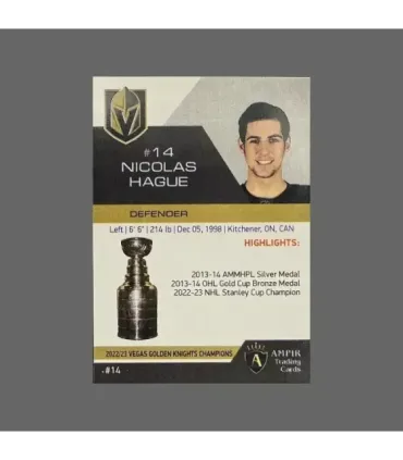 2023 Vegas Golden Knights Champions #VEG14 Nicolas Hague   | AMPIR Trading Cards