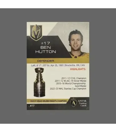 2023 Vegas Golden Knights Champions #VEG17 Ben Hutton   | AMPIR Trading Cards