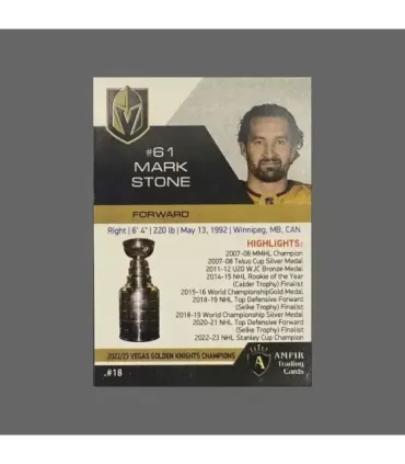 2023 Vegas Golden Knights Champions #VEG18 Mark Stone   | AMPIR Trading Cards