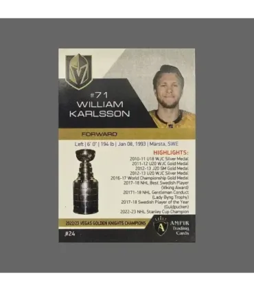 2023 Vegas Golden Knights Champions #VEG24 William Karlsson   | AMPIR Trading Cards