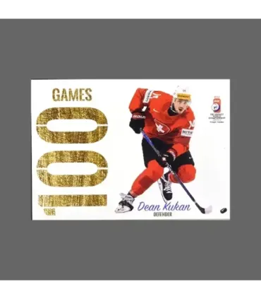 2024 IIHF World Championship #SUIP01 Dean Kukan (Team Switzerland) 100 games | AMPIR Trading Cards