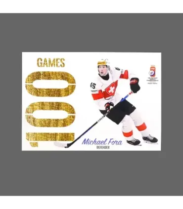 2024 IIHF World Championship #SUIP03 Michael Fora (Team Switzerland) 100 games | AMPIR Trading Cards