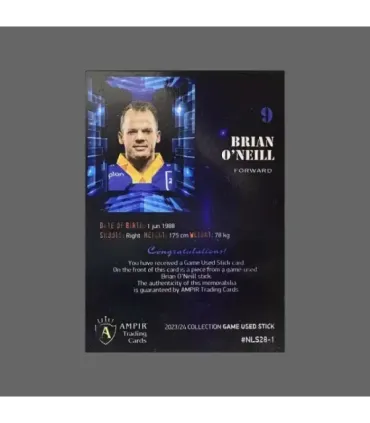 2023/24 AMPIR Game Used Stick #NLS28-1 Brian O’Neill (EV Zug)  | AMPIR Trading Cards