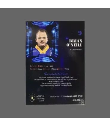 2023/24 AMPIR Game Used Stick #NLS28-2 Brian O’Neill (EV Zug)  | AMPIR Trading Cards