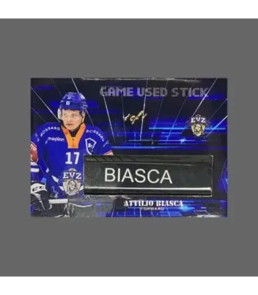 2023/24 AMPIR Game Used Stick #NLS29-3 Attilio Biasca (EV Zug) 1 of 1 | AMPIR Trading Cards