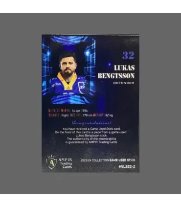 2023/24 AMPIR Game Used Stick #NLS32-2 Lukas Bengtsson (EV Zug)  | AMPIR Trading Cards