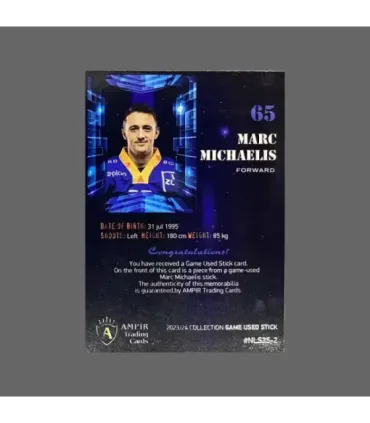2023/24 AMPIR Game Used Stick #NLS35-2 Marc Michaelis (EV Zug)  | AMPIR Trading Cards