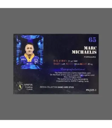 2023/24 AMPIR Game Used Stick #NLS35-3 Marc Michaelis (EV Zug) 1 of 1 | AMPIR Trading Cards