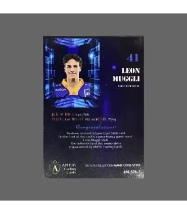 2023/24 AMPIR Game Used Stick #NLS36-1 Leon Muggli (EV Zug)  | AMPIR Trading Cards