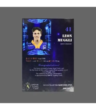 2023/24 AMPIR Game Used Stick #NLS36-2 Leon Muggli (EV Zug)  | AMPIR Trading Cards