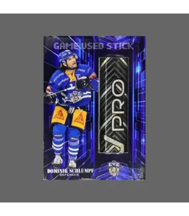 2023/24 AMPIR Game Used Stick #NLS38-2 Dominik Schlumpf (EV Zug)  | AMPIR Trading Cards