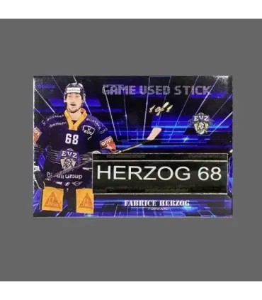 2022/23 AMPIR Game Used Stick #NLS01-3 Fabrice Herzog (EV Zug) 1 of 1 | AMPIR Trading Cards