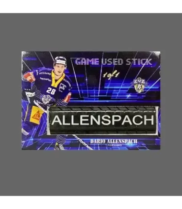 2022/23 AMPIR Game Used Stick #NLS02-3 Dario Allenspach (EV Zug) 1 of 1 | AMPIR Trading Cards