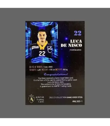 2022/23 AMPIR Game Used Stick #NLS03-1 Luca de Nisco (EV Zug)  | AMPIR Trading Cards