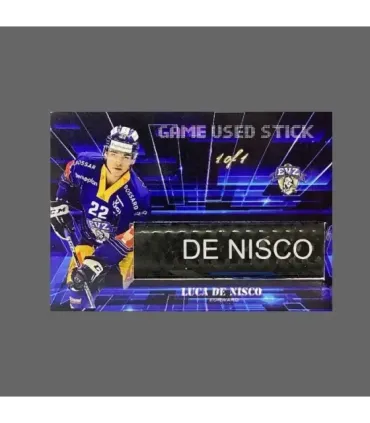 2022/23 AMPIR Game Used Stick #NLS03-3 Luca de Nisco (EV Zug) 1 of 1 | AMPIR Trading Cards