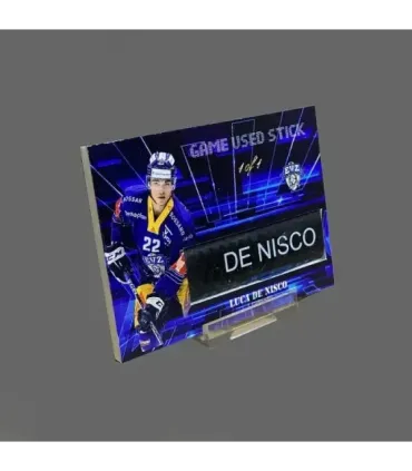 2022/23 AMPIR Game Used Stick #NLS03-3 Luca de Nisco (EV Zug) 1 of 1 | AMPIR Trading Cards