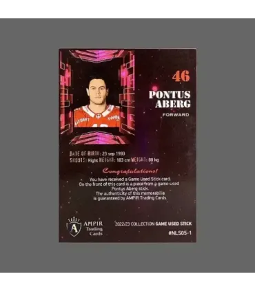 2022/23 AMPIR Game Used Stick #NLS05-1 Pontus Aberg (SCRJ Lakers)  | AMPIR Trading Cards