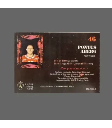 2022/23 AMPIR Game Used Stick #NLS05-3 Pontus Aberg (SCRJ Lakers) 1 of 1 | AMPIR Trading Cards