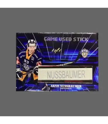 2022/23 AMPIR Game Used Stick #NLS08-3 Arno Nussbaumer (EV Zug) 1 of 1 | AMPIR Trading Cards