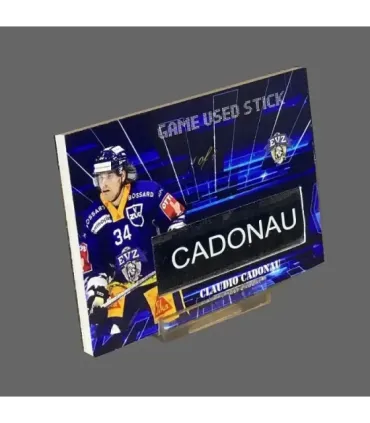 2022/23 AMPIR Game Used Stick #NLS10-3 Claudio Cadonau  (EV Zug) 1 of 1 | AMPIR Trading Cards