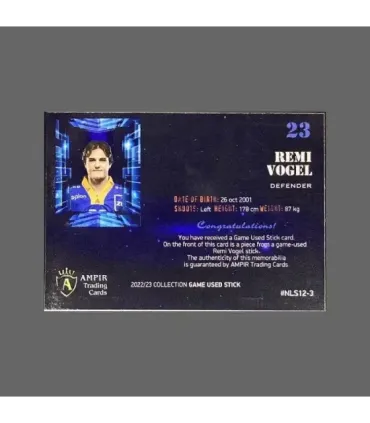2022/23 AMPIR Game Used Stick #NLS12-3 Remi Vogel (EV Zug) 1 of 1 | AMPIR Trading Cards