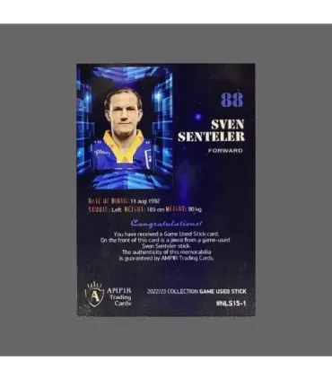2022/23 AMPIR Game Used Stick #NLS15-1 Sven Senteler (EV Zug)  | AMPIR Trading Cards