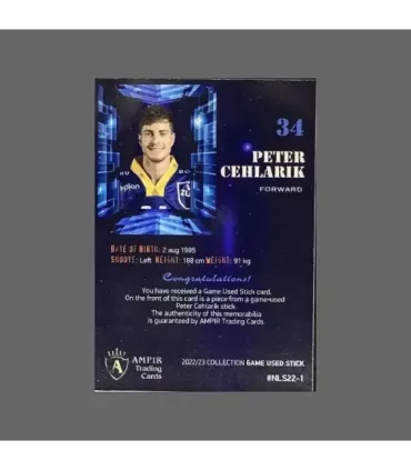2022/23 AMPIR Game Used Stick #NLS22-1 Peter Cehlarik (EV Zug)  | AMPIR Trading Cards