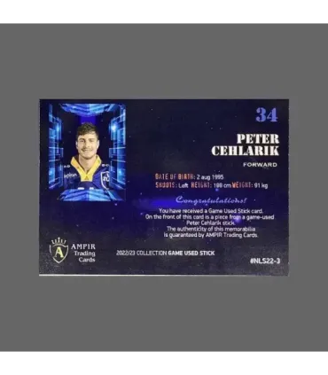 2022/23 AMPIR Game Used Stick #NLS22-3 Peter Cehlarik (EV Zug) 1 of 1 | AMPIR Trading Cards