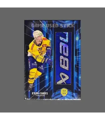 2022/23 AMPIR Game Used Stick #NLS26-1 Enzo Corvi (HC Davos)  | AMPIR Trading Cards